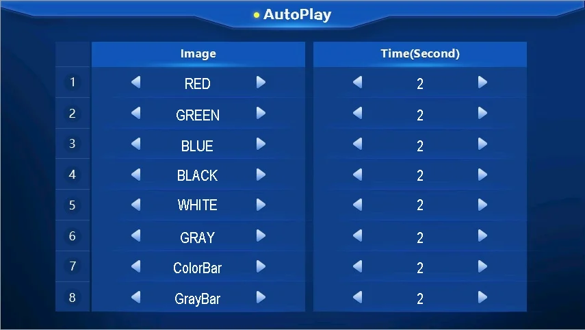 Auto-play settings screen